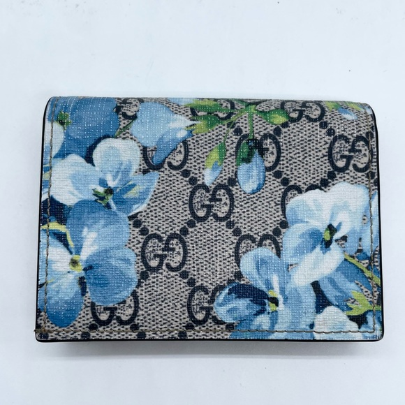 Gucci GG Monogram coated leather Supreme Blooms Blue bifold wallet/hard to find! - Picture 2 of 11